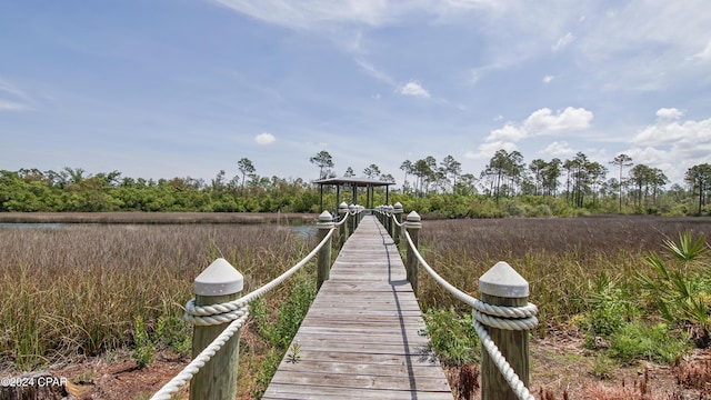 view of dock area