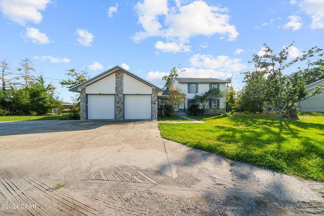 view of front of house with a front lawn