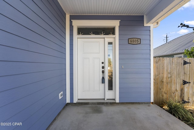 view of property entrance