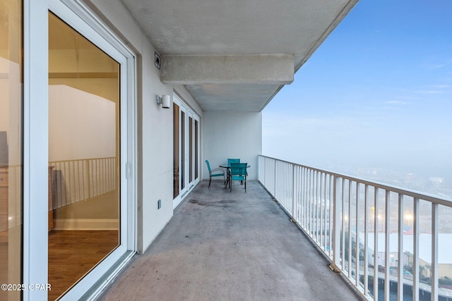 balcony with a water view