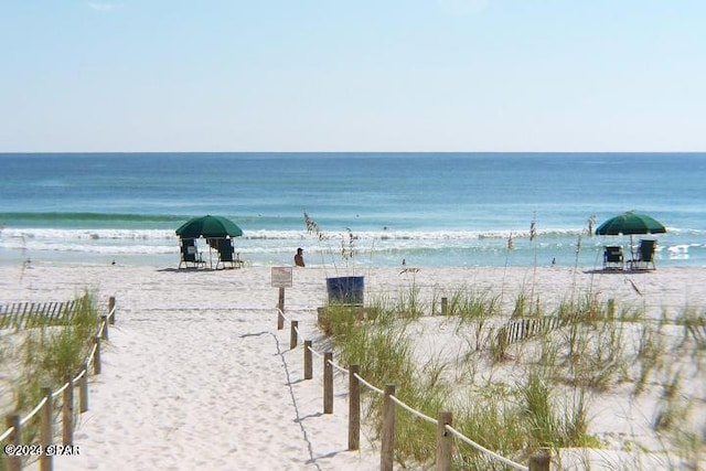 property view of water with a view of the beach