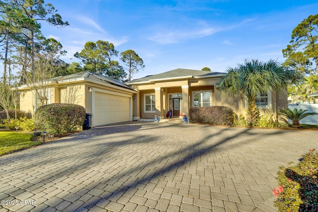 view of front facade with a garage