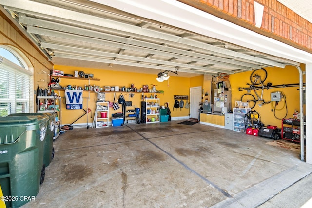 garage with heating unit