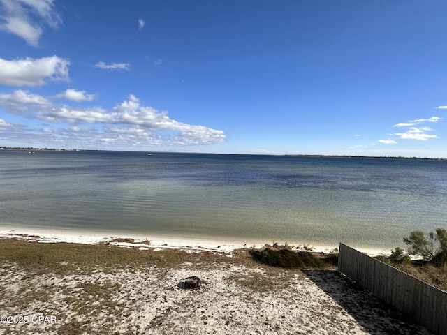 view of water feature with a view of the beach