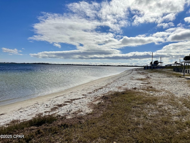 view of water feature featuring a view of the beach