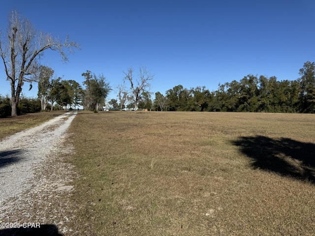 view of road featuring a rural view