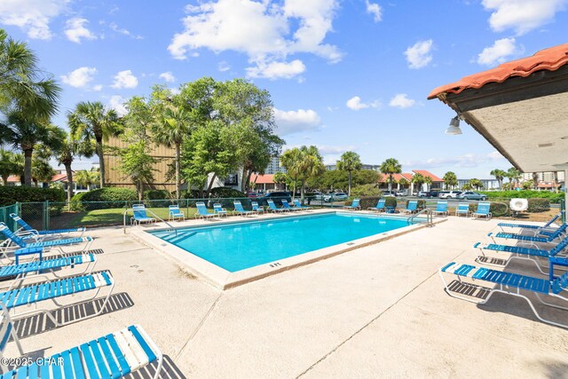 view of pool featuring a patio area