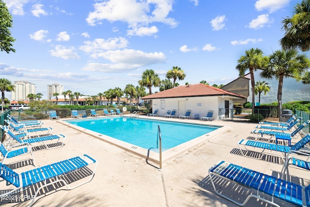 view of pool with a patio