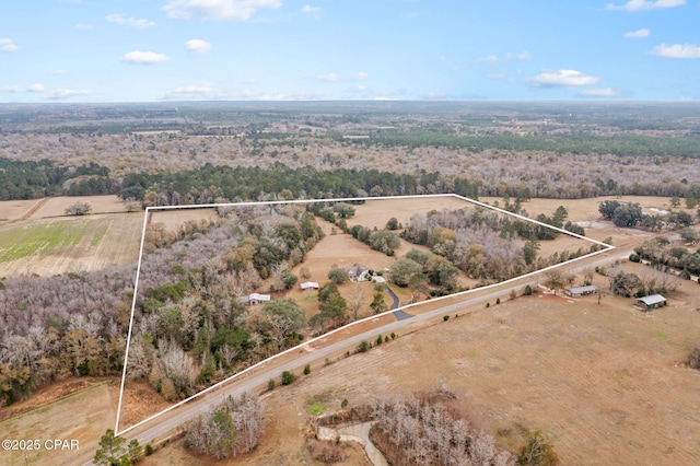 drone / aerial view with a rural view