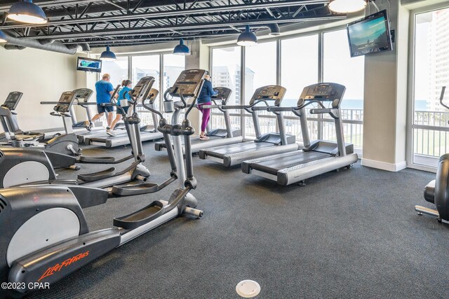 gym featuring plenty of natural light