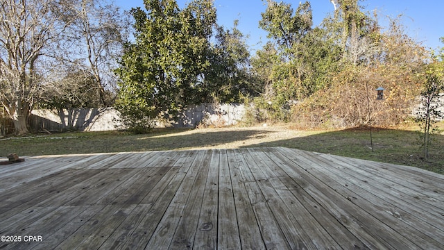 deck with a yard