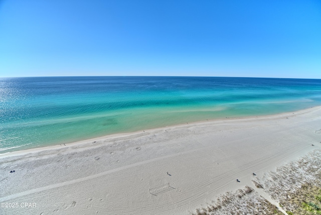 property view of water with a beach view