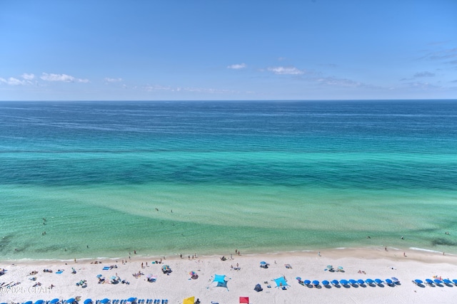property view of water with a beach view
