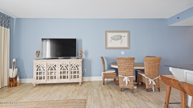 dining room featuring light wood-type flooring