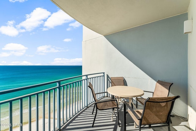 balcony with a water view