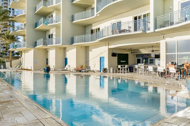 view of pool featuring a patio