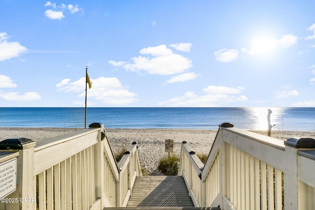 water view featuring a beach view