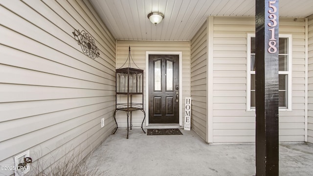 view of doorway to property