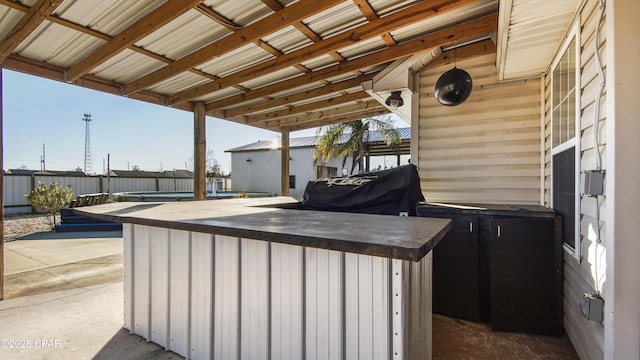 view of patio with grilling area