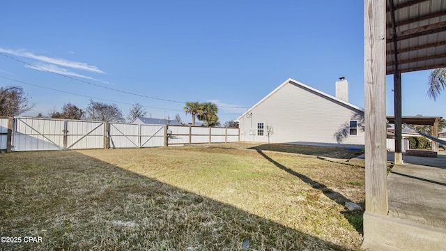 view of yard with fence