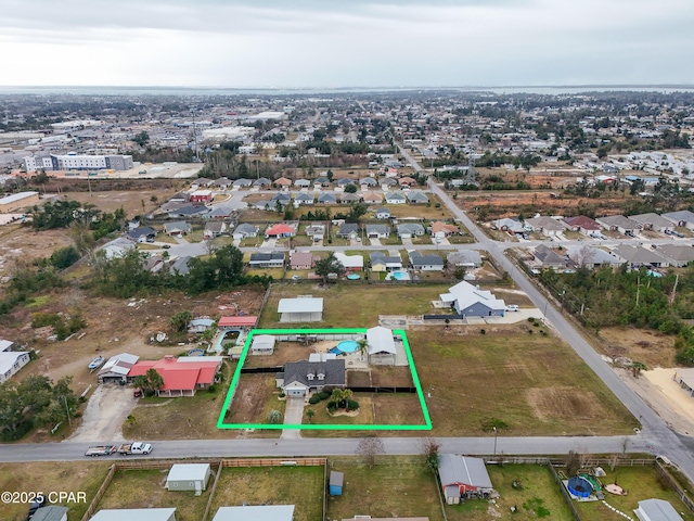 aerial view featuring a residential view