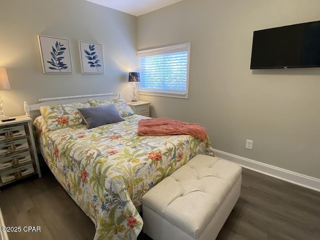 bedroom featuring dark wood-type flooring