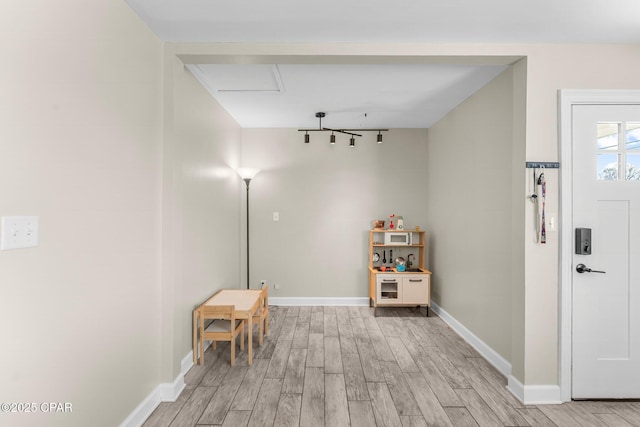 interior space featuring light wood-type flooring