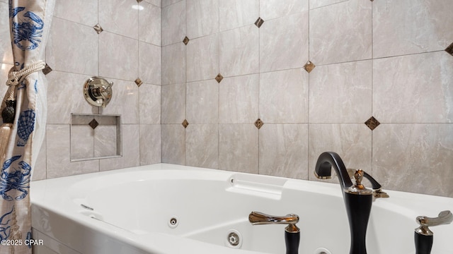 bathroom featuring a tub