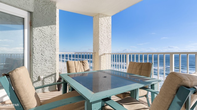 balcony with a water view