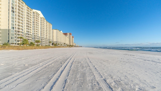 water view featuring a beach view