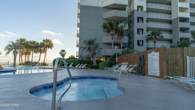 view of pool featuring a patio