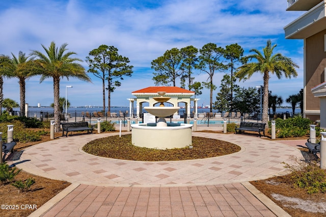 view of home's community featuring a water view