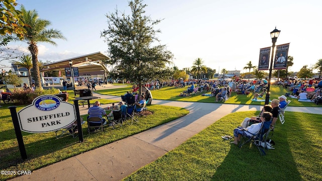 surrounding community with a lawn