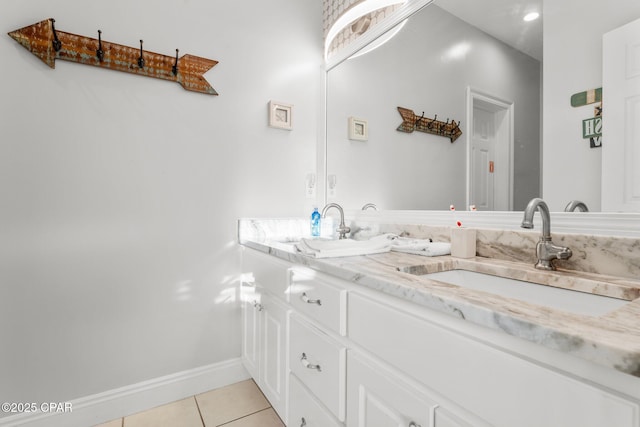 bathroom featuring vanity and tile patterned floors