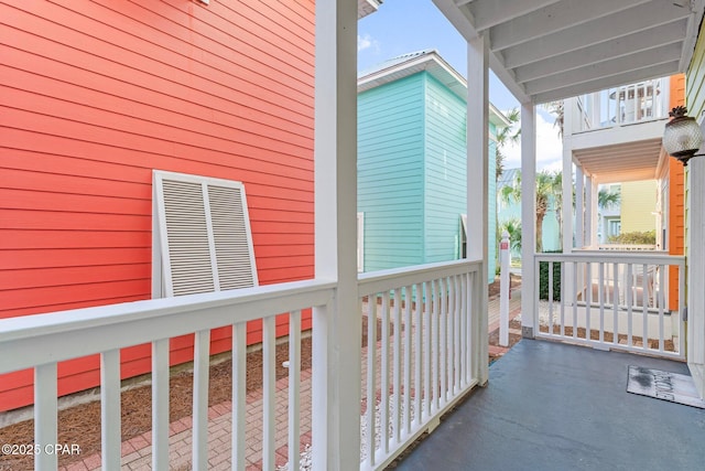 balcony featuring a porch