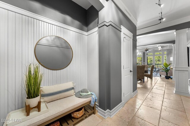 doorway featuring light tile patterned floors