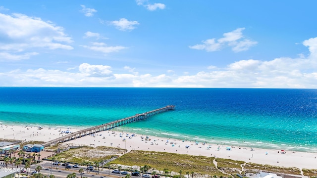 property view of water featuring a view of the beach