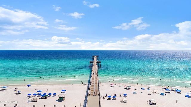 property view of water with a view of the beach