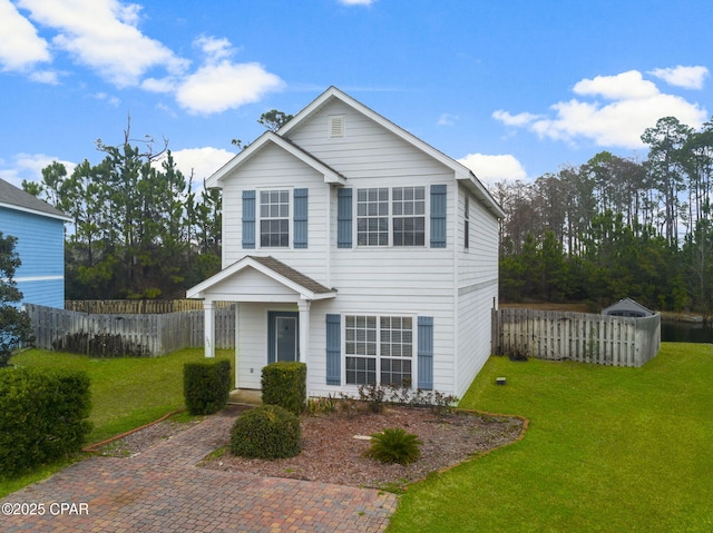 view of front of property with a front yard