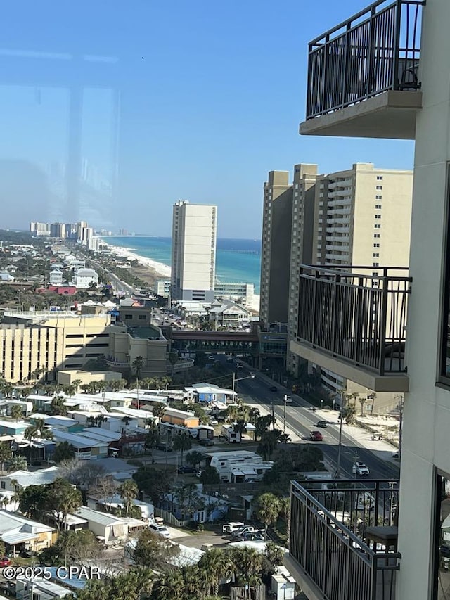 property's view of city with a water view