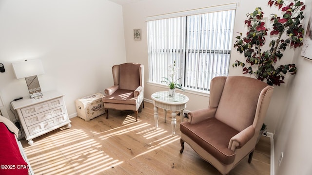 sitting room featuring hardwood / wood-style floors