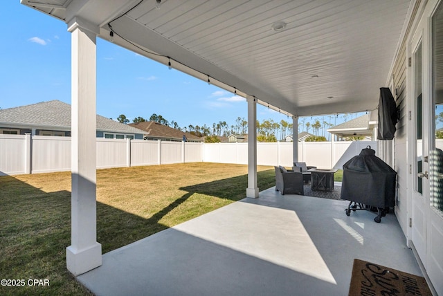 view of patio featuring grilling area