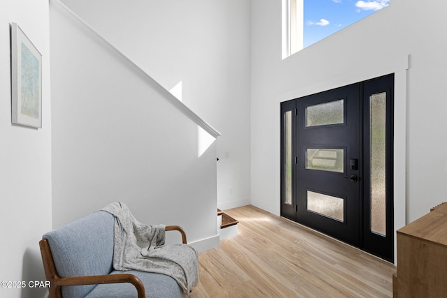 foyer featuring light wood-type flooring