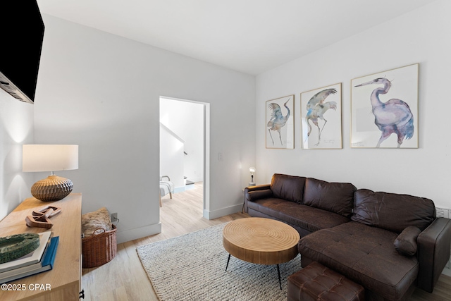 living room featuring light hardwood / wood-style flooring