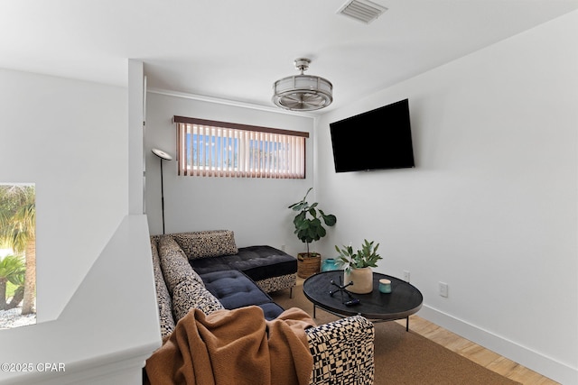 living room featuring hardwood / wood-style floors