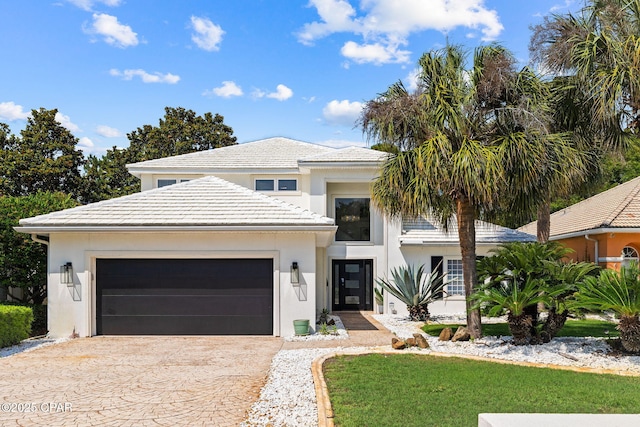 view of front of house with a garage