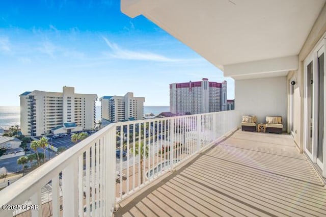 balcony with a water view