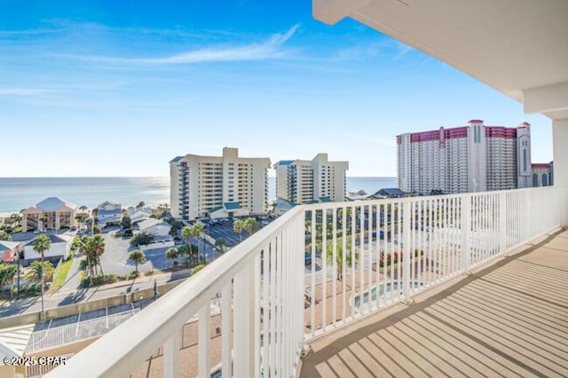 balcony with a water view