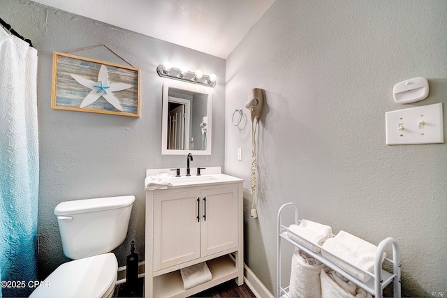 bathroom with toilet and vanity