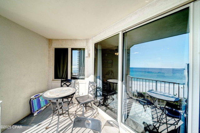 balcony with a water view